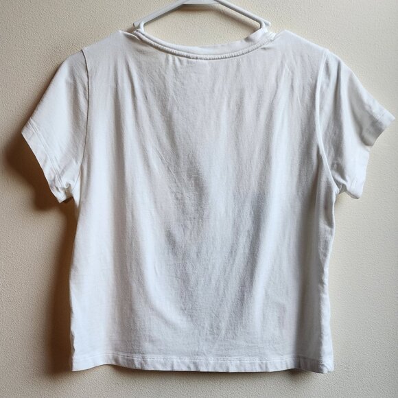 Calvin Klein White Cropped Logo T-Shirt Size Small - Picture 12 of 12